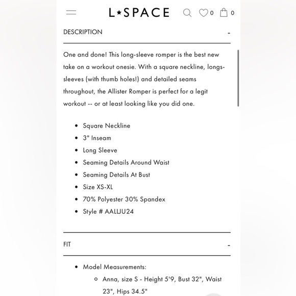 New L Space Alister Romper Umber Long Sleeve Athletic Yoga Gym Active Medium - Picture 15 of 16